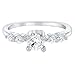 Rhodium Plated Clear Crystal Small Solitaire Toddler Rings for Girls