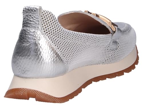 Hispanitas Para Mujer. HV253919 Mocasines De Piel Kansas Plateado (39), Plata, Plano, 1 A 3Cm, Ninguno, Casual - 5