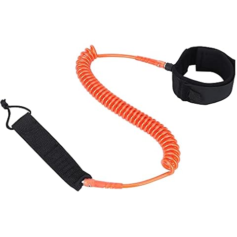 NONMON 7mm 10ft Coiled SUP Leash Premium Design for Flat & Open Water Stand Up Paddle Board Orange Cover