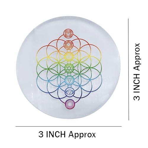 Plato de carga de cristal Selenita blanco 3 pulg miniatura 2