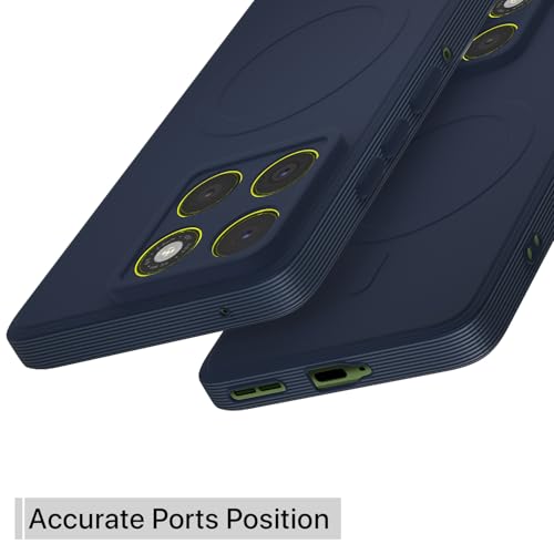 Image of Pikkme Back Cover for Motorola Moto Edge 70 5G Soft Matte Silicone Mag-Safe Design (Mag-Safe Not Support) Camera Protection | Slim Fit Bumper Cover (Blue)