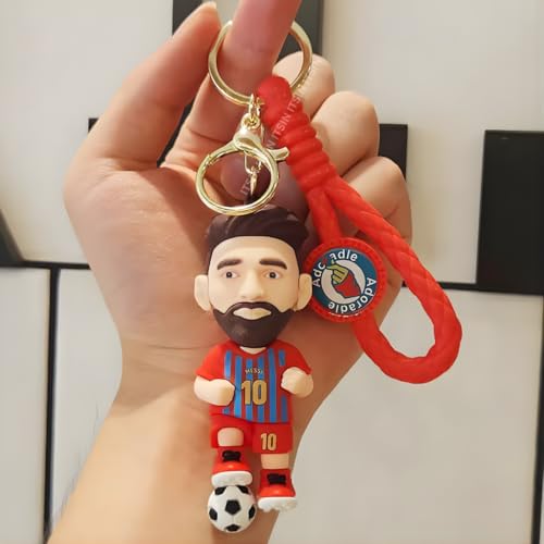 Image of Football jersey Keychain | Ronaldo key chains | messi Keychain | 3D Cute silicone key chain for bike men | soccer Keyring gifts for boys | anime key holder for bag
