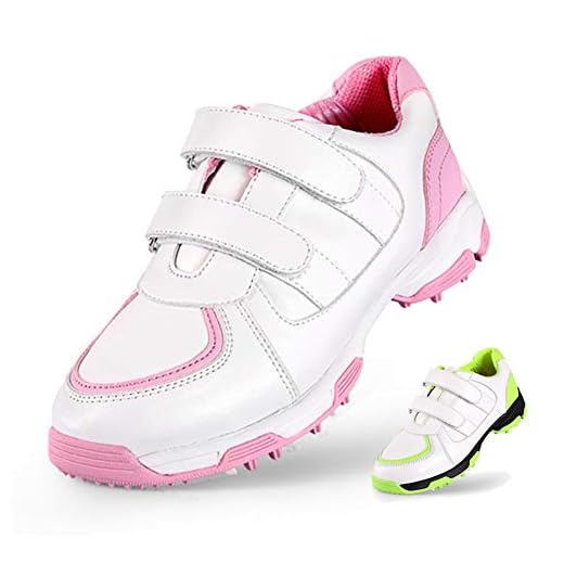 GRASSAIR Zapatos de Golf para niños, Zapatos Deportivos Impermeables y Transpirables, Zapatillas Antideslizantes Resistentes al Desgaste Estampadas para niños y niñas,Rosado,32