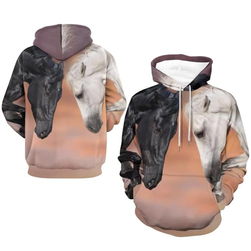 Sweatshirt pull cheval de course finitions soignées coupe mixte