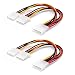 2 Pack Computer Molex 4 Pin Power Supply Y Splitter Cable - 2 Female to 1 Male Internal Power Extension Cable