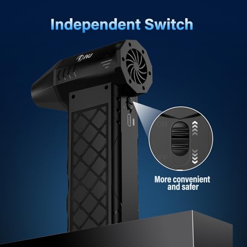 IVJ Elektrische Staubgebläse,4-Gang 130000 U/min Compressed Air Duster, USB Wiederaufladbar Druckluftspray PC Reinigungsset Mit 6000mah Akku für Laptop,Tastatur,Auto,Bürogeräte,Sofa