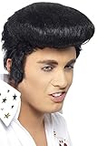 Inklusive Elvis Deluxe Perücke, schwarz, mit hohem Quiff und Koteletten