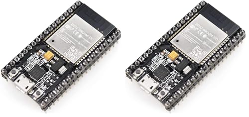 HiLetgo ESP-WROOM-32 ESP32 ESP-32S Development Board 2.4GHz Dual-Mode WiFi + Bluetooth Dual Cores Microcontroller Processor Integrated with Antenna RF AMP Filter AP STA for Arduino IDE (Pack of 2)