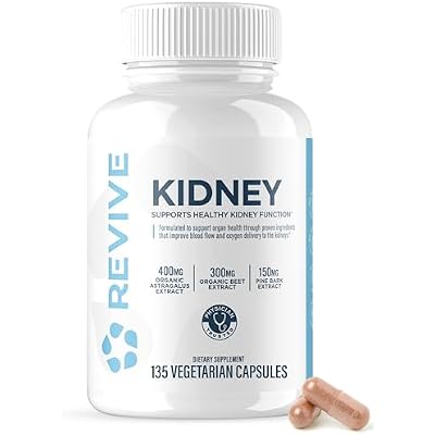 Revive MD Kidney Support Supplement for Men & Women Kidney Cleanse & Detox Capsules for Overall Health & Function Vegan-Friendly, Gluten-Free & Soy-Free (135 Vegetarian Capsules, 45 Servings)