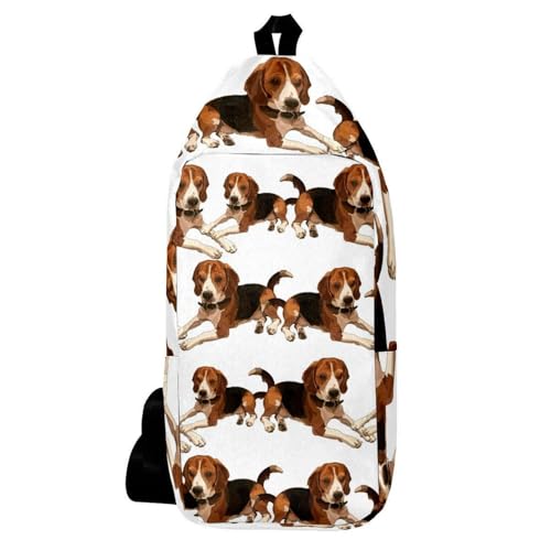 Sac à dos à bandoulière Beagle pour voyage et randonnée multicolore