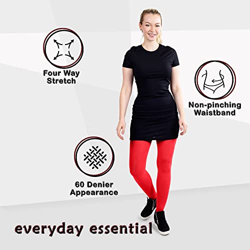 Image of Silky Toes Women's 60D Soft Opaque Tights 1-2 Pairs -Black White And Colored Stockings for Women