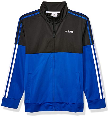 adidas Boys' Little Colorblock Tricot Jacket, Black/Black, 4