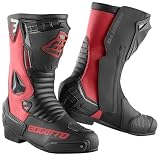 incubatrice automatica borotto real 24 design sportivo da corsa Protezioni in TPU all'osso dello stinco, caviglia, tallone comoda imbottitura in schiuma Cuscinetto di rinforzo del cambio in TPU cursore della punta sostituibile suola in gomma di alta qualità tallone rinforzato Chiusura con cerniera e YKK per una vestibilità regolabile individualmente calzature protettive per motociclisti (EN 13634:2017)