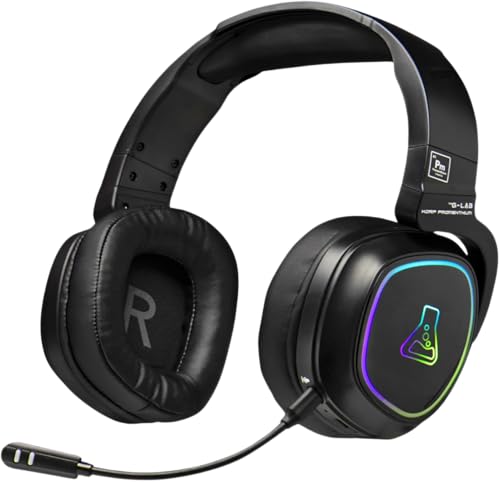 The G-Lab - Korp Promenthium - Casque Gaming sans Fil, Triples Modes : BT / 2. 4 Ghz/Filaire - Casque Gamer sans Fil, Micro détachable, RGB, Son Stereo - PC,PS4,PS5,Switch,Tablette, Smartphone