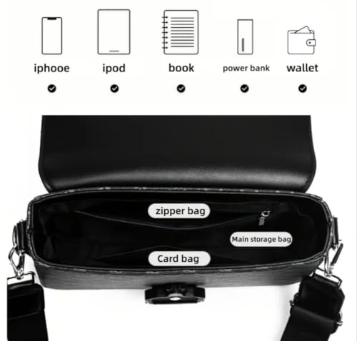 Bolsa de hombro multiusos en negro mixto con diseño ergonómico unisex 4