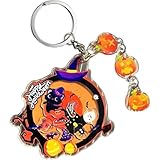 [Vuogli] ハロウィンキーホルダー 漫画 ロッキング カボチャ 黒猫 ゴースト キーリング バッグチャーム アクリル ペンダント 子供 大人向け