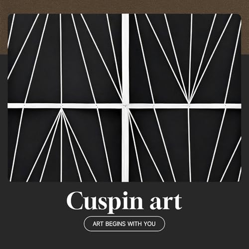 Large Framed Modern Elegant Black and White Abstract Wall Art for Living Room, 3 Piece Contemporary Prints Paintings, Big Size Geometric Pictures for Bedroom Entryway Home Office Wall Decor 24x36 In by Cuspin - Image 7