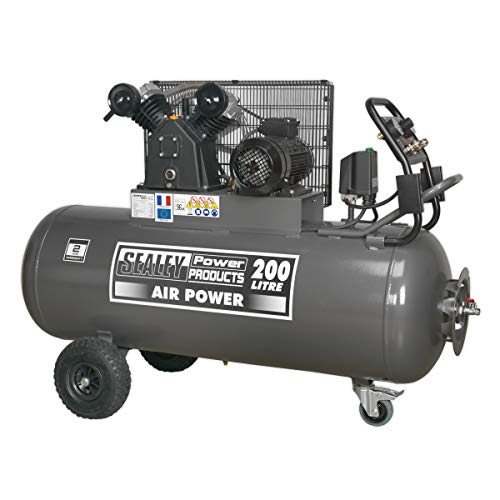 Image of Sealey Sac3203B3Ph Compressor 200Ltr Belt Drive 3Hp Front Control Panel 415V 3Ph