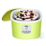 ENRIQUECIDO CON PROBIÓTICOS: Esta máquina para hacer yogur produce una mayor dosis de probióticos, que es más saludable y nutritivo que el yogur comercial. Está libre de aditivos alimentarios, conservantes y sabores artificiales. NOTA: Para hacer yogur griego, deberá usar nuestro colador Euro Cuisine y colar manualmente el suero del yogur.