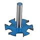 Oberflächenfräser Hochfestes Hartmetall 6-Flöten-Fräser Holz Hobelbohrer CNC-Werkzeuge für elektrische Fräs- / Schneidemaschinen(12mm handle)