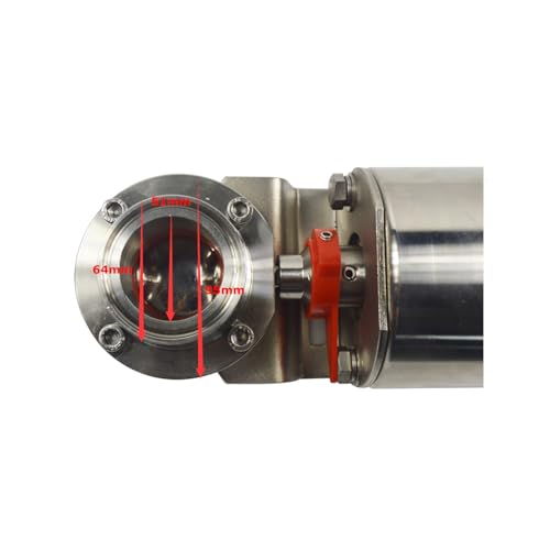 Actuador neumático de mariposa de 2 pulgadas y válvula sanitaria inoxidable de triple abrazadera 3