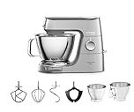 Kenwood KVC85.004SI TITANIUM CHEF BAKER Impastatrice con Bilancia Integrata, MODELLO 2023, IN Dotazione Doppia Ciotola da 5L e da 3,5L, Schermo LCD con Timer e 4 utensili, Cover intercambiabile