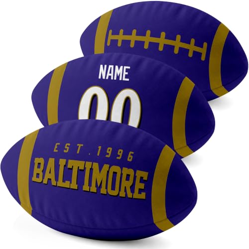 Image of ANTKING Baltimore Throw Pillow 2 Packs Custom Name Number Gifts | Personalized Gift for Youth for Birthday Christmas
