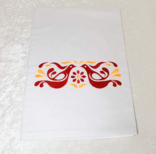 Embroidered Flour Sack Towel - Vintage Pyrex Pattern - Pyrex Friendship - 26 Inch X 26 Inch - Kitchen Dish Towel #TOP6