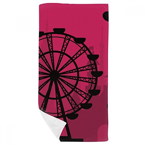 Serviette de bain 35x70cm douce imprimé grande roue multicolore résistant - 2