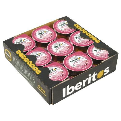 Iberitos - Crema Untable de Jamón de York - Ideal para Untar Tostadas, Pan y Crackers - Ingredientes Selectos - Sin Gluten - Producto Fabricado en España - 18 Monodosis de 23 Gramos