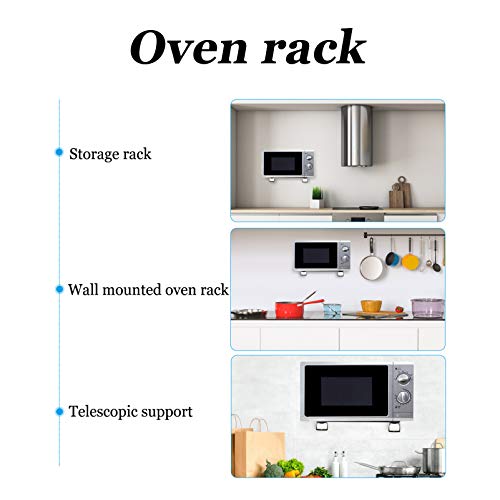 Lurrose Suporte para Suporte de Parede para Forno de Micro-Ondas 2Pcs Prateleira Suporte para Forno