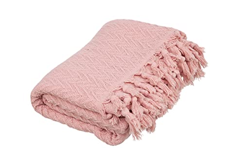 Evaland 56 X 79 Inches Turkish Cotton Blanket And Throw Blanket, Machine-Washed, Comfy Bed Blanket, Bed Throw, Super Soft Blankets And Throws For Couch, Sofa, Bed, Traveling, Coral Pink #TOP4