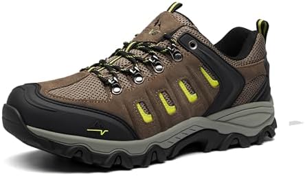 NORTIV 8 Herren Wanderschuhe Trail | Leichte Echtes Leder Schutzkappe Wasserdicht Atmungsaktiv Outdoor Trekking Camping Hiking Shoes Kletterschuhe Trekkingschuhe
