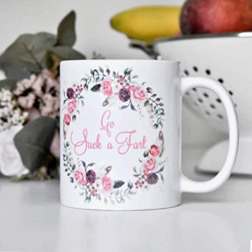 Taza de cerámica Loftipop diseño floral y divertido 11oz miniatura 4
