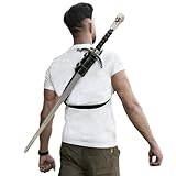 Medieval Authantic Leather Back Sword Shoulder Frog - Adjustable Sheath Holster Renaissance Warrior Costume Accessory