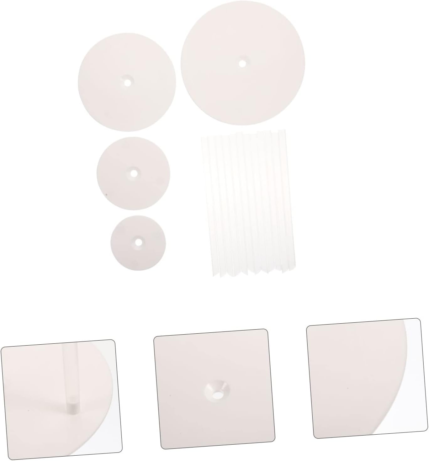 PAMINGONO 8sets Reusable Plastic Cake Separator Plates for Tiered Cakes for Weddings and Parties