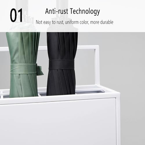 Commercial Metal Umbrella Stand with Removable Drip Tray - 2-Tier Design, Ideal for Hotel Lobby or Entryway, Holds Up to 30 Umbrellas, Durable and Stylish