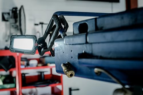 Brennenstuhl klemmbarer LED Arbeitsstrahler CL 1050 MA (10W, 950lm, IP65, Akku LED Arbeitsleuchte mit Neigungswinkel, USB, Powerbank, Engineered in Germany)