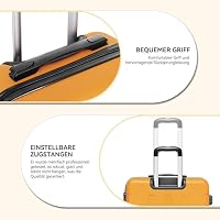 BEIBYE Reisekoffer L 66 cm – Hartschalenkoffer aus ABS mit Doppelrollen für Urlaubsreisen, Orangen – Ansicht 4