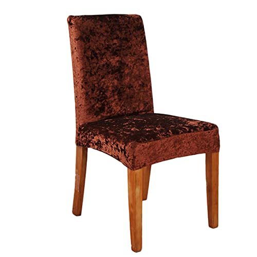 Housse de chaise extensible marron pour rénover la salle à manger 8 PCS - 2