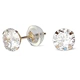 gold 585 14 karat preis  Doro Kimi Damen Ohrstecker gold 585 14 Karat Gelbgold Zirkonia mit 14Karat Silikon ohrstecker verschluss (5, Runden)