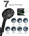 High Pressure Shower head with Handheld 7 Modes, Built-in Power Wash to Clear Tub. Tile & Pets, 5” High Flow Hand Held Hydro Rain Showerhead with Stainless Steel Hose and Adjustable Bracket-Matt Black