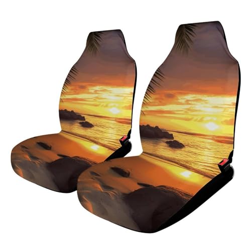 Housse de siège voiture tropicale coucher de soleil protectrice