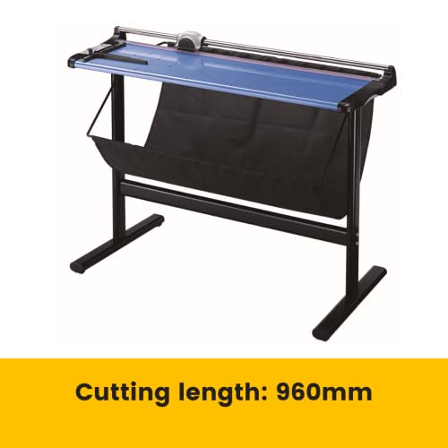 Dahle 556 Professional Rolling Trimmer, 37 3/4" Cutting Length, Cuts Up To 14 Sheets Of Paper At A Time, Self Sharpening Blade Cuts In Either Direction, Automatic Paper Clamp Holds Work Securely #TOP4