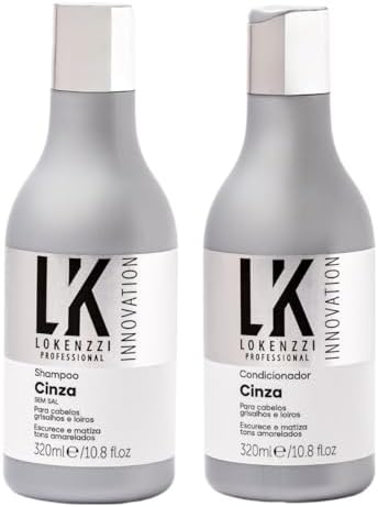 Kit Lokenzzi Cinza Shampoo E Condicionador Matizador 320ml