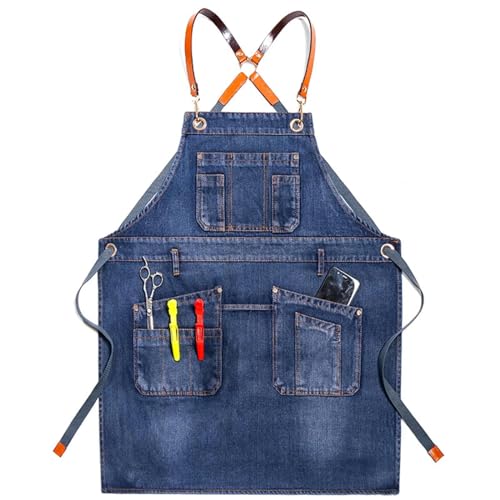 Tablier de cuisine et travail en denim pour femme et barista