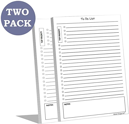 To Do List Notepads (2 Pack, 50 Pages Each) Planner Pads. Todo Checklist W/Priority & Note Sections. Organize & Track Projects, Clients Or Daily Tasks. 5.5 X 8.5, A5 Sheets. Made In The Usa. #TOP7