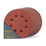 POWERTEC 45100 A/O Hook & Loop 8 Hole Disc, 6