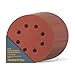 POWERTEC 45100 A/O Hook & Loop 8 Hole Disc, 6", Assortment Grits 40, 80, 120, 220, 320, Red, 100 Pack