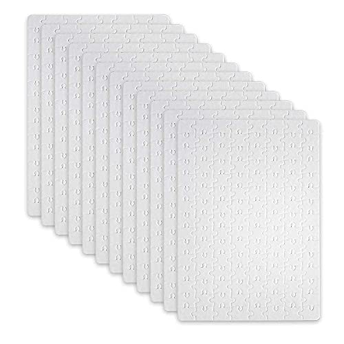 MR.R Sublimation Blanks 12-teiliges quadratisches Puzzle, weißes Puzzle für die Sublimations-Wärmeübertragungspresse, 20.5x30 cm, 120 Teile/Set